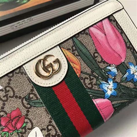 floral gucci wallet women|Gucci wallet zipper.